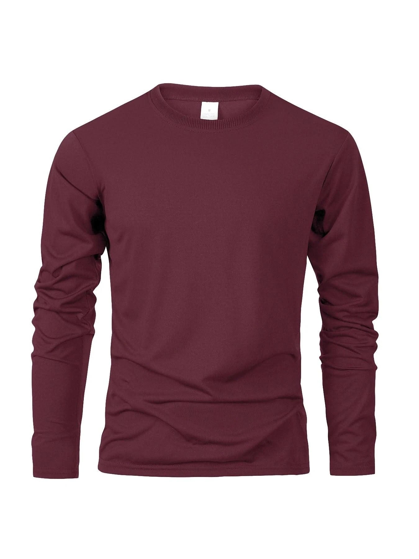 Men's Casual Round Neck Moisture Wicking Long Sleeve T Shirts | Tees Male | Tops | Sports | Comfortable Men's Wear