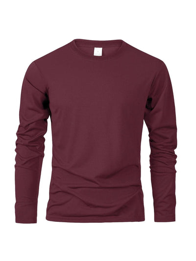 Men's Casual Round Neck Moisture Wicking Long Sleeve T Shirts | Tees Male | Tops | Sports | Comfortable Men's Wear