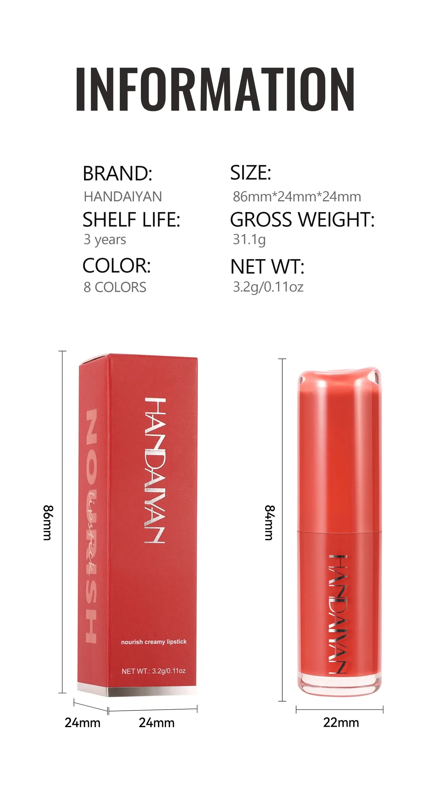 Velvet Matte Lipstick 8 Colors Long Lasting Waterproof Moisturizing Non Stick Lip Makeup For Daily Natural Look