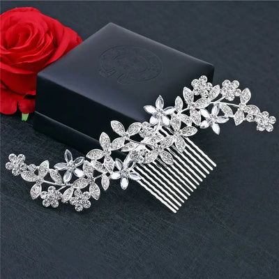 Elegant Floral Wedding Hair Accessories Women Flower Pearl Hair Comb Hairclip Diamond Hairpin Fashion Jewelry