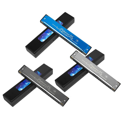 24 Holes Harmonica Key of C Tremolo Suzuki Harmonica Double-side Tremolo Harmonica Beginner Metal Instruments Children's Gifts