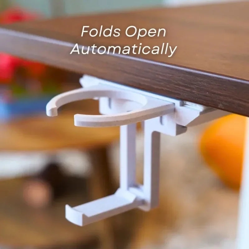 Fold Out Desk Cupholder Is A Foldable Cup Holder with A Claw Style Retractable Beverage Rack Home Organizer Полочка Настенная