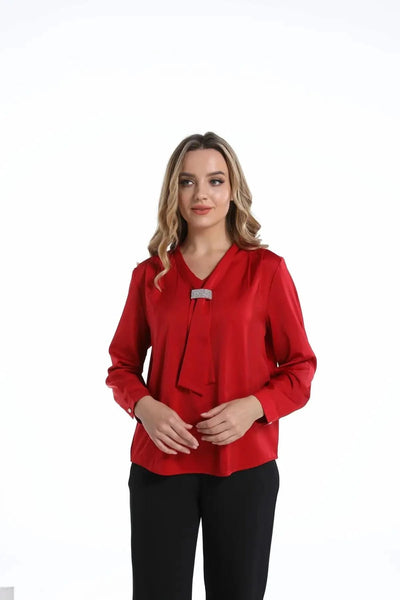 Women's Red Ribbon Top
