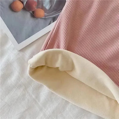 Thermal Underwear Tops Women Velvet Thickened Suspender Bottomed Shirt