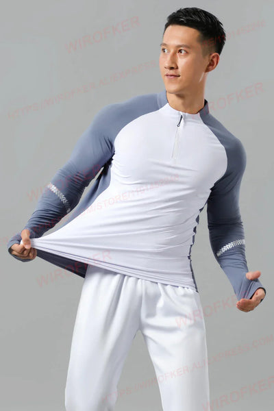 Athletic Pullovers Sport Shirt Men Fitness Training Tops Gym Casual Running Long Sleeve Male Outerwear Jogging Sport Clothing