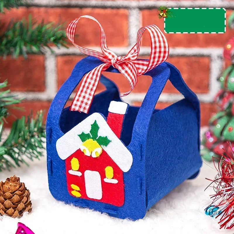 DIY Christmas Gifts Box Candy Bag Kids Handmade Craft Toy Handbag Xmas Decoration Materials Kits Educational Toys for Children