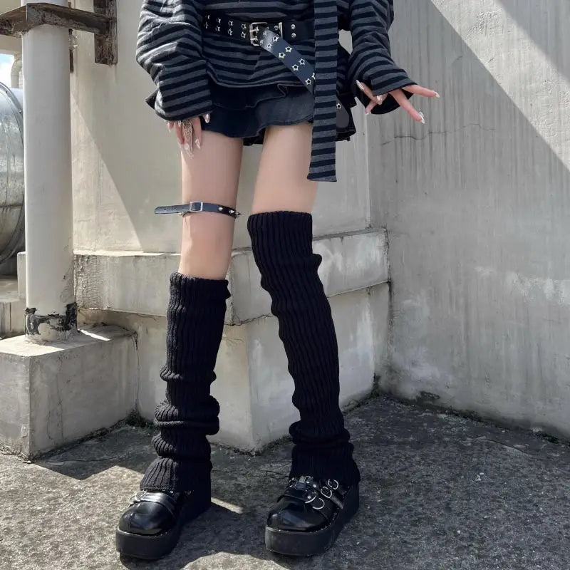 1Pair High-quality Foot Warmers JK Bubble Socks JK Lolita Leg Warmer Y2K Punk Gothic Knitted Foot Cover Crochet Socks Boot Cuffs