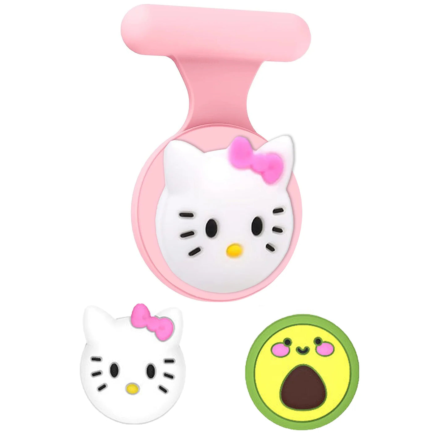 Pink Hello Kitty AirTag holder lanyard with bow for kids