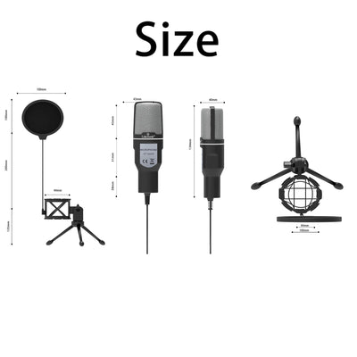 USB Microphone RGB Microfone Condensador Wire Gaming Mic for Podcast Recording Studio Streaming Laptop Desktop PC