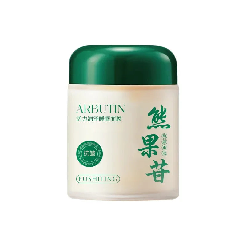 Arbutin Sleep Facial Mask Antioxidant Brightening Skin Tone Overnight Mask Soothe Stressed Skin Barrier-Boosting Dryness Redness