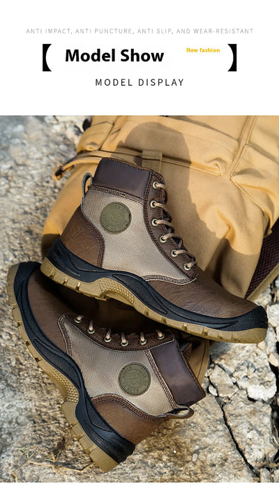 Men's safety shoes are anti smashing, anti piercing, anti-static, anti slip, wear-resistant, and splash proof work shoes