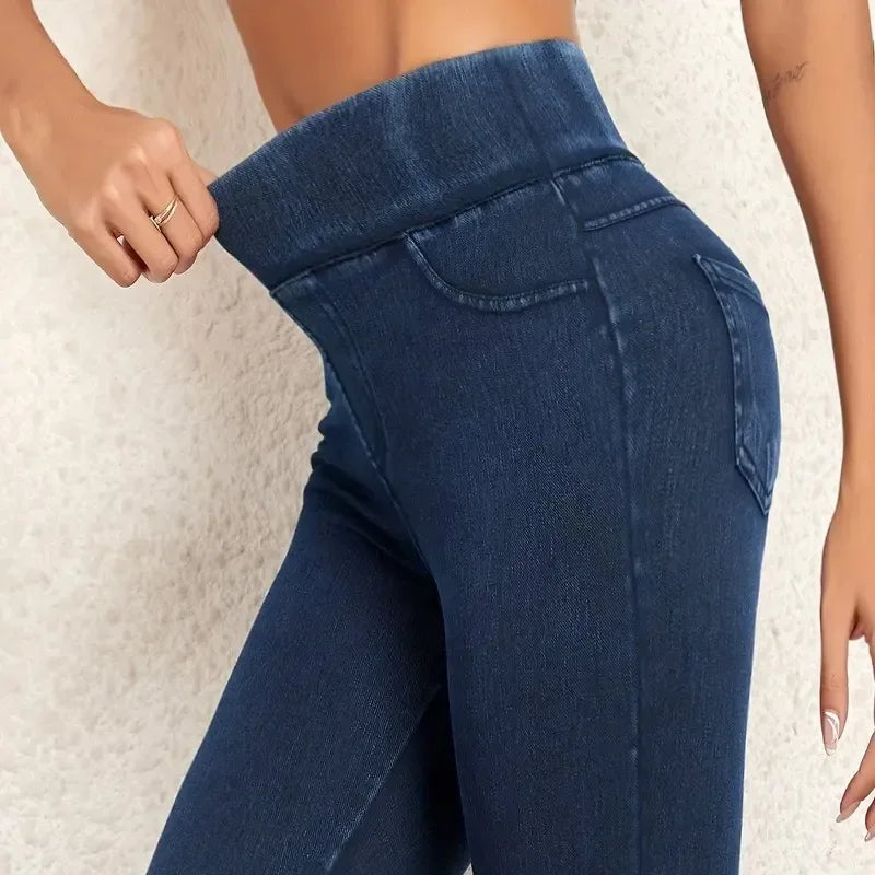 Women's Faux Denim Yoga Leggings