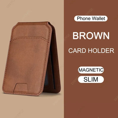 Magsafe Card Wallet Phone Stand PU Leather Magnetic Card Holder  Phone Cases Bracket Stand with Kickstand for IPhone 13/14/15/16