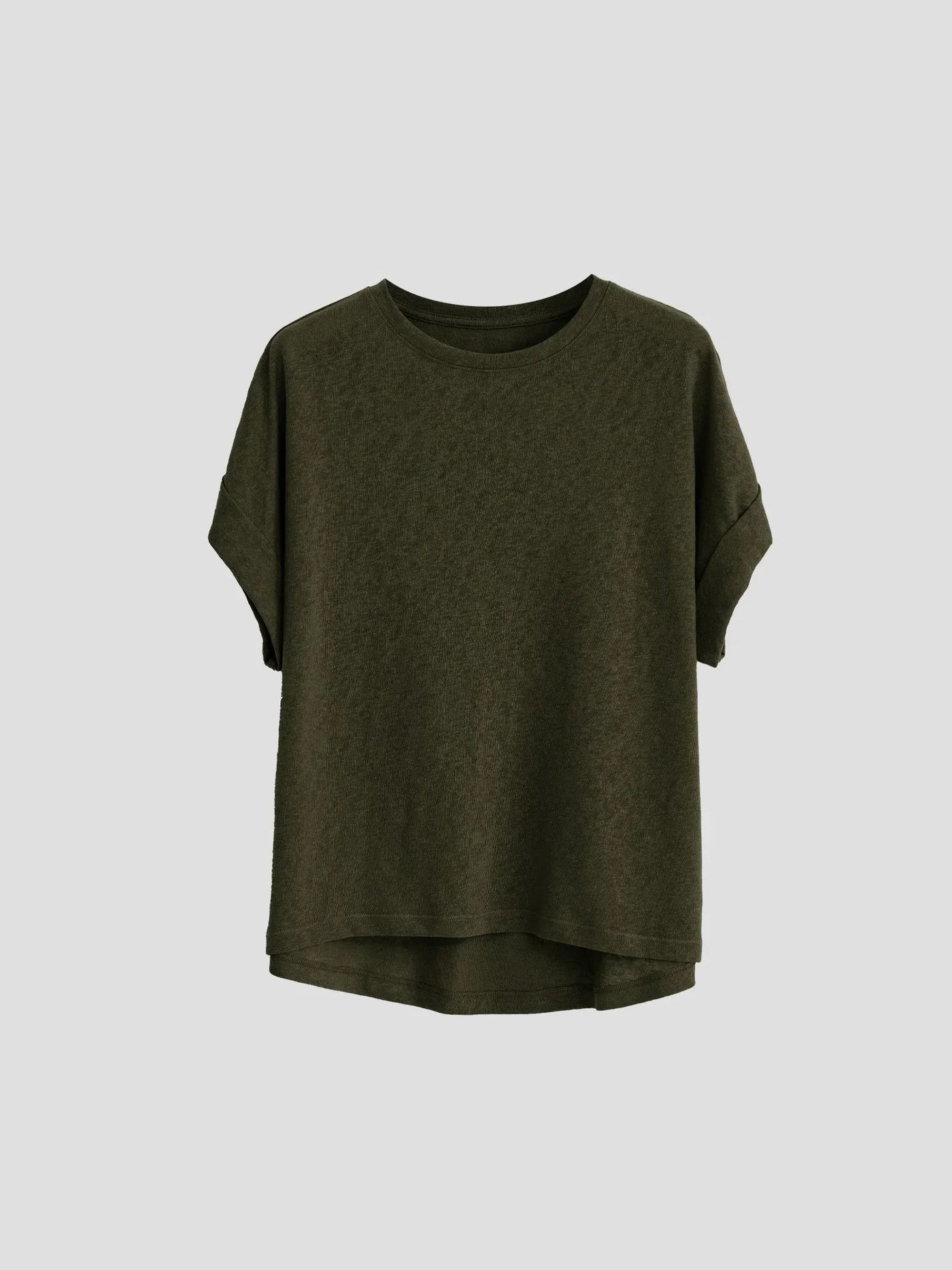 Women Linen Tops Crew Neck