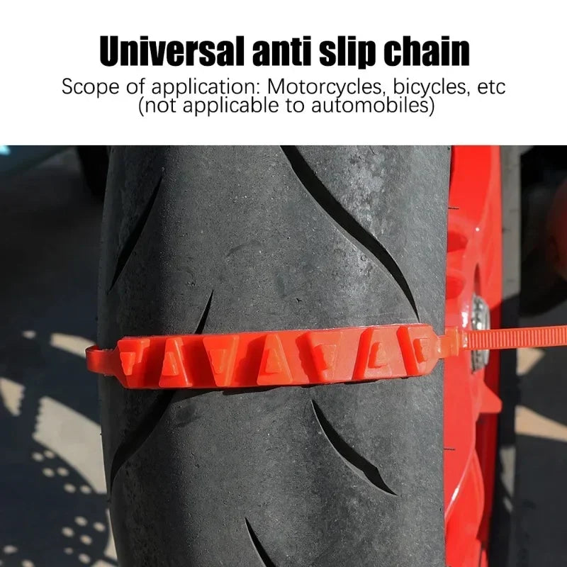 20/1Pcs Motorcycle Snow Chains Reusable Motorbike Tire Anti Slip Tie Winter Emergency Safety Belt Tyre Chain Moto Accessories