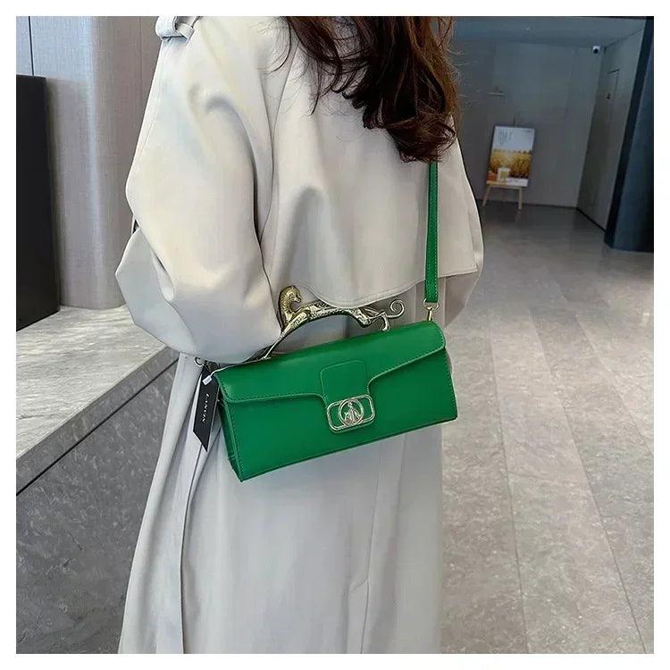 Women’s handbag new bags for women metal handle leather famous brand designer crossbody fashion trend shoulder bag