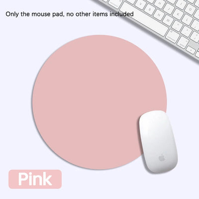 Round Mouse Pad Single-sided Solid Color Universal Non-slip Pad Mouse Pad Suitable for Laptop Office Leather Gaming Mouse Pad