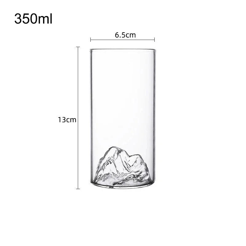 3D Landscape glass Cup Wine Whiskey Beer Tea Coffee Cup Glassware Mountain Crystal Glass for Drinking Bourbon Scotch Cocktails
