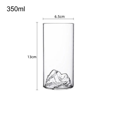 3D Landscape glass Cup Wine Whiskey Beer Tea Coffee Cup Glassware Mountain Crystal Glass for Drinking Bourbon Scotch Cocktails