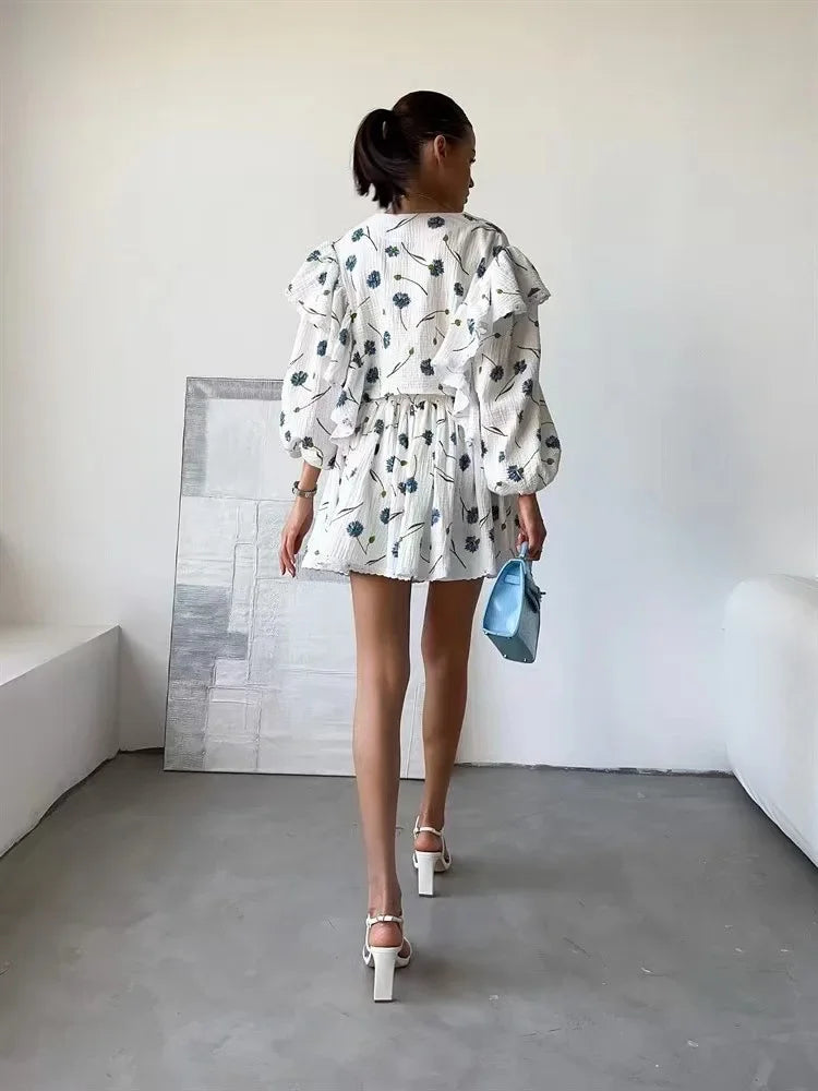 Women Lantern Linen Top