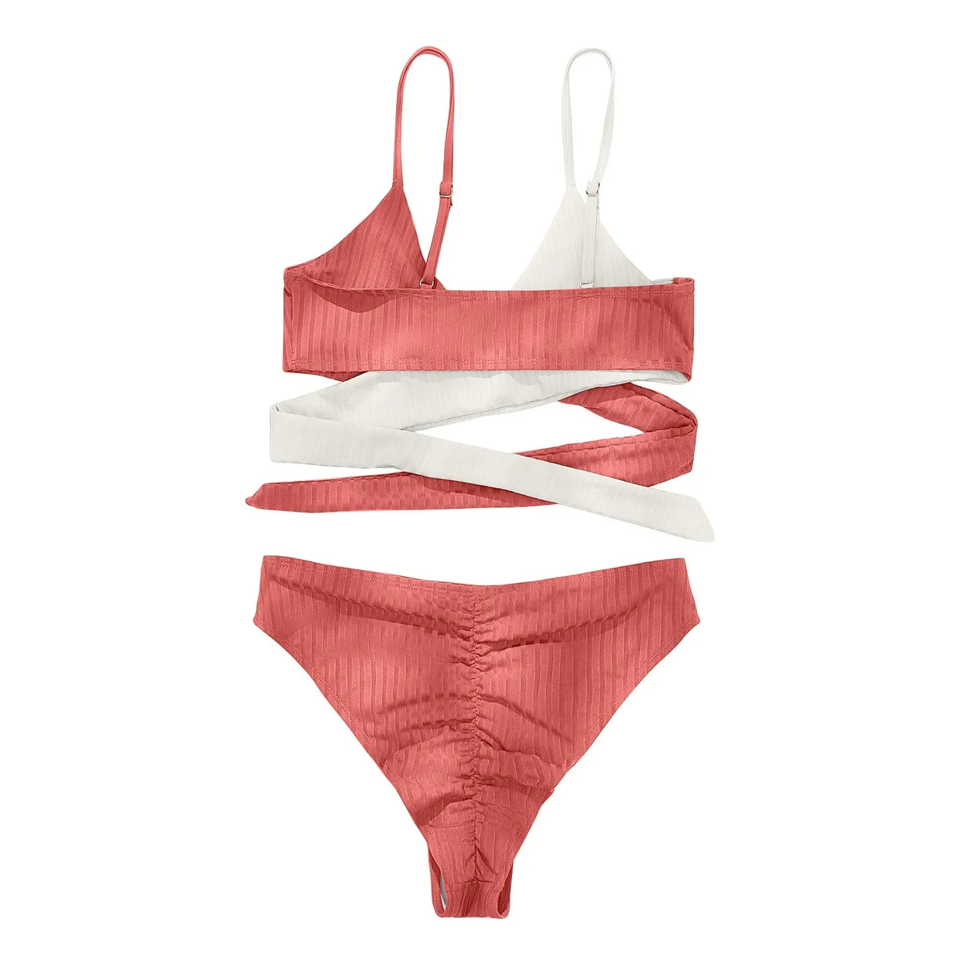 Summer Ladies Sexy High Waist Print Two Piece Bikini Sets Biquini Women Swimsuit Clothing Set Color Block Mujer Swimwear Suits