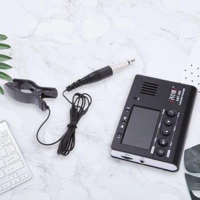 Electric Guitar Tuner And Metronome With Built-in Microphone, With A 6.3mm Pickup Cable, Used For Guitar Chromatic Bass Violin