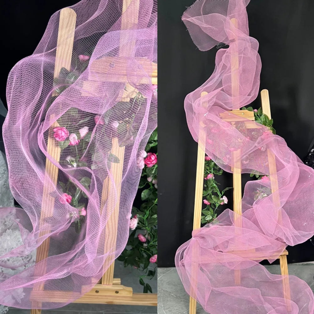 Cloud Fog Mesh Bright Organza Fabric DIY Decoration Art Background Shapeable Wire Mesh Texture Pleated Shape Shapeable Wire Mesh