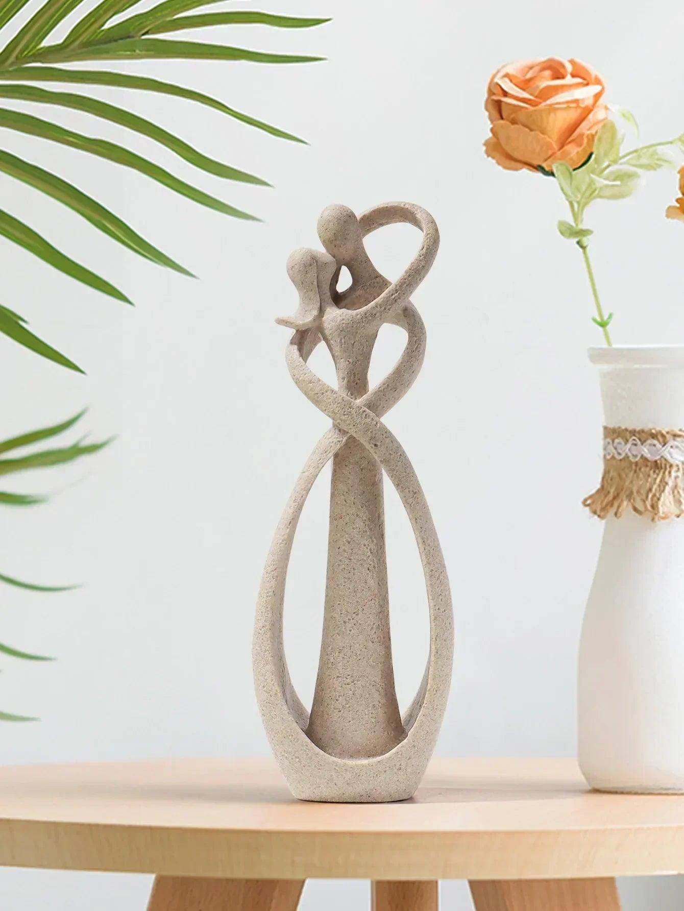 Nordic style creative home decor: embracing couple sculpture for office bookshelf living room bedroom tabletop