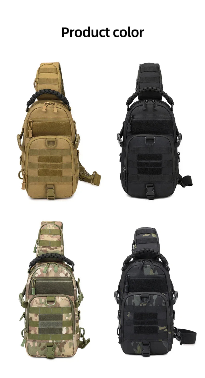 Men's Camping Chest Bag Tactical Sports Shoulder Outdoor Fanny Pack Hiking Climbing Cycling Fishing MOLLE System Sling Bags