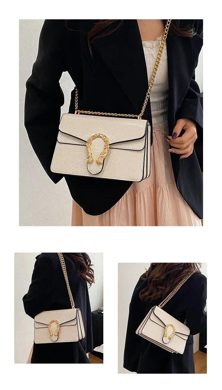 Luxury brand leather handbag for women elegant classic popular ladies shoulder bag by famous designer modern