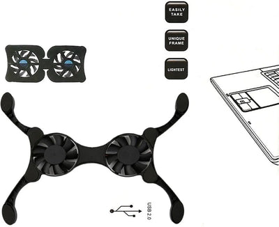 Cooler Stand Laptop Cooler Low Noise Cooling Portable Ultra Slim Gaming Laptop Cooling Pad Prevent Overheatin for 7-15 in Laptop