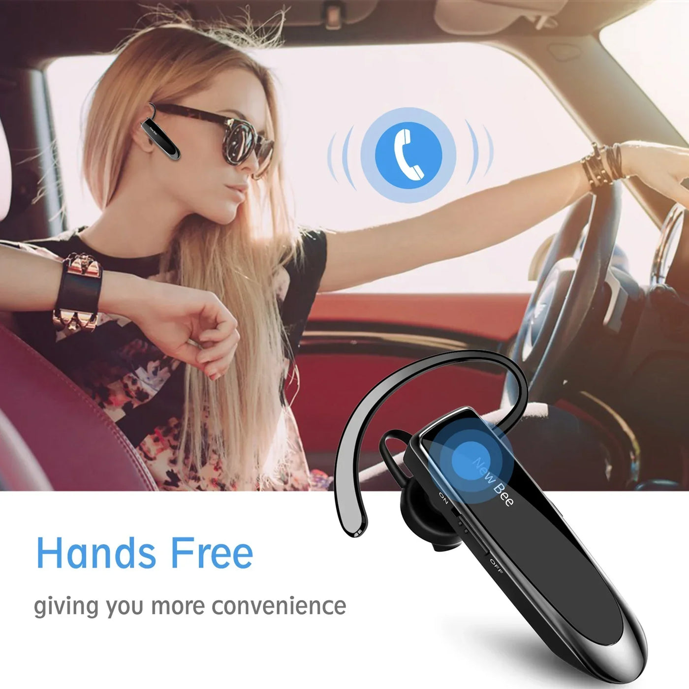 Wireless Earbuds Wireless Earphone Comfortable Bluetooth 5.0 Hands  Talking Single Ear Headset for Driving Travel