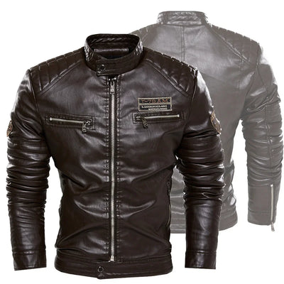 Men Outerwear Leather Moto Jacket Trend Brand Men's New Clothing Men Fashion Leather Jacket Streetwear Blazer Casual Jackets