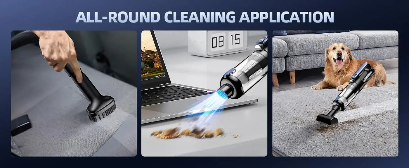 Car Vacuum Portable Cordless18000Pa 2 in 1 Vacuum CleanerAir Duster Handheld Vacuum Cordless Strong Suction Rechargeable
