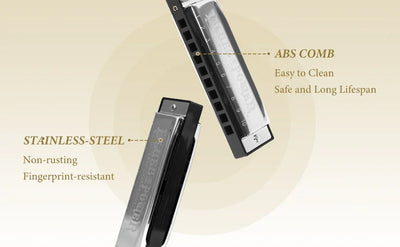 Diatonic Blues Harmonica 12 Keys Available Mouth Organ Harmonica10 Hole 20 Tone Diatonic Harp with Case for Student Teacher Gift