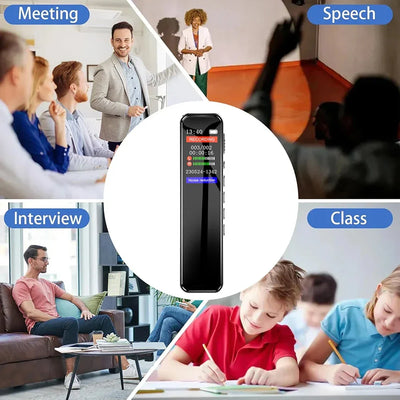 Digital Voice Recorder High-Quality Noise Reduction Record with Playback MP3 Music Player Activated Record 1536KBPS HD Recording