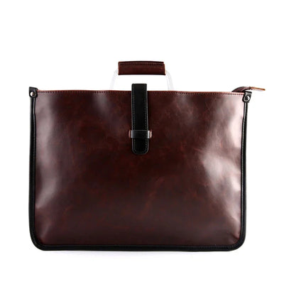 New Men's Bag Retro Leather Handbags Large Business Briefcase Famous Designer's Shoulder bag Luxury Brand File Bag For Cool Boys
