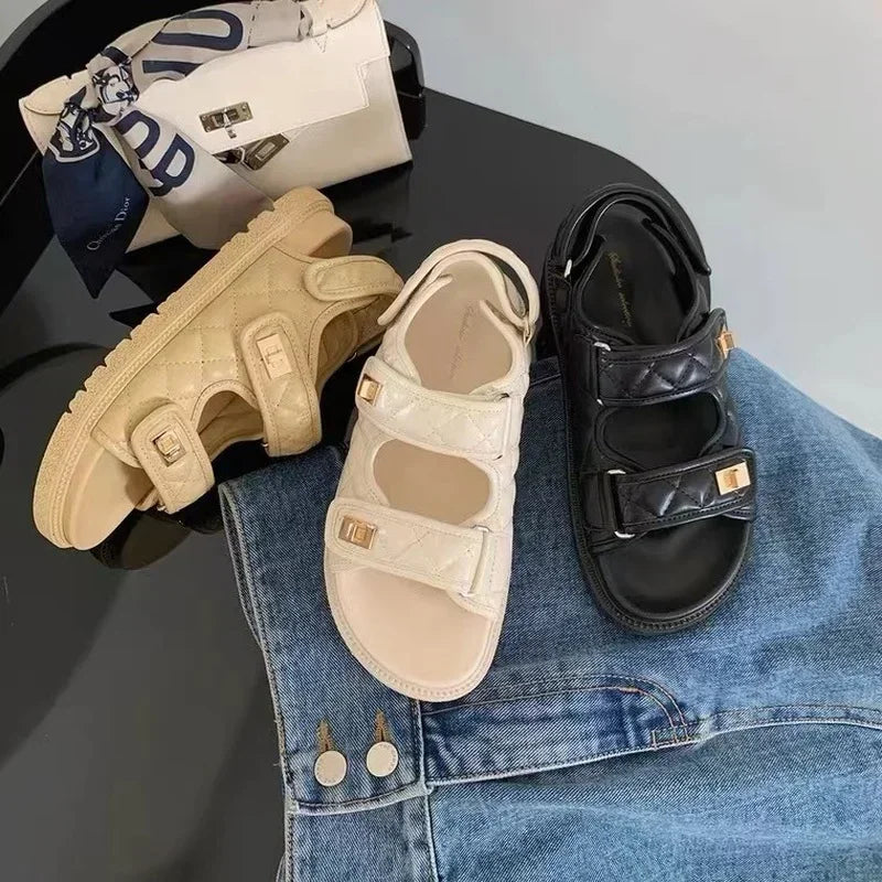 High Quality Platform Sandals Women Wide Strap Platform Open Toe Sandals for Women Female Flat Sandal Summer Ladies Shoes