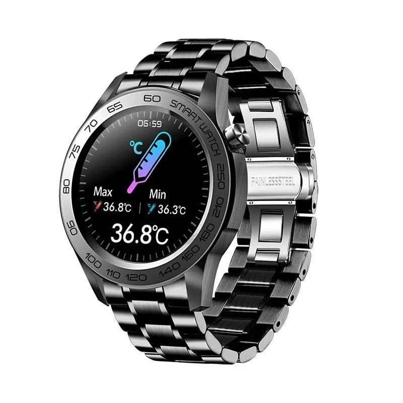 LIGE GPS Sport Track Recording Men Steel Band Smart Watch Body Temperature Activity Sport Fitness SmartWatches  Men Waterproof