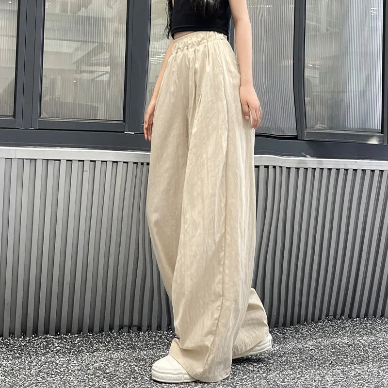 Teens Girls Casual Pants Summer Loose Cool Wide Leg Pants for Kids Daily All-match Thin Children Beach Trousers 8 10 12 14 Years