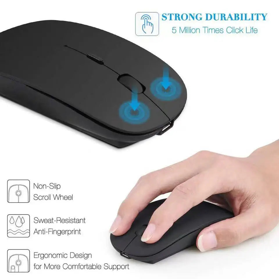 Rechargeable Wireless Mouse Gamer 2.4G USB Bluetooth-compatible Mouses For Laptop Pad Tablet Macbook Ergonomic Gaming Mouse