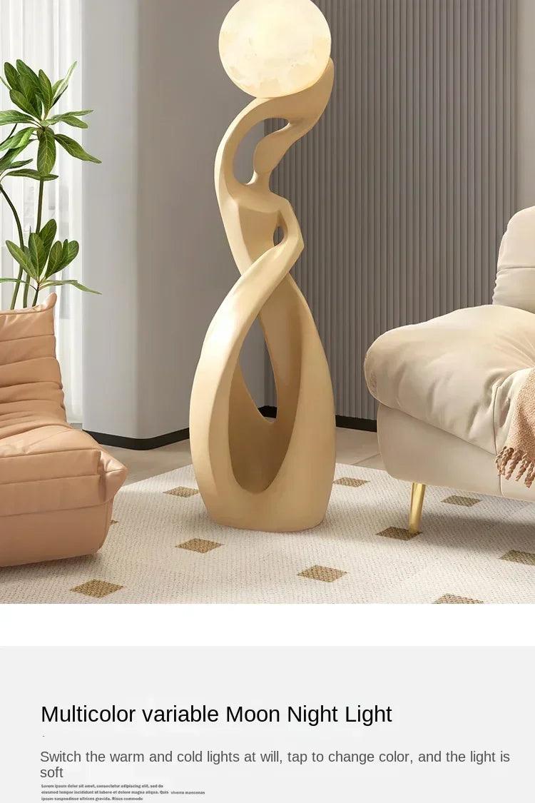 Home decor statue abstract art ornaments nordic living room large floor luminous sculpture housewarming gift interior