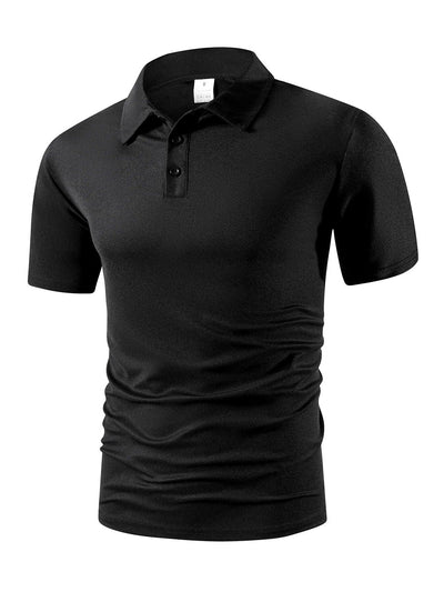 New Men's Short Sleeve Polo Shirts  Summer Trendy Breathable Loose Solid Color Slim Fit Casual T-shirt Basic Top Men Golf Shirts