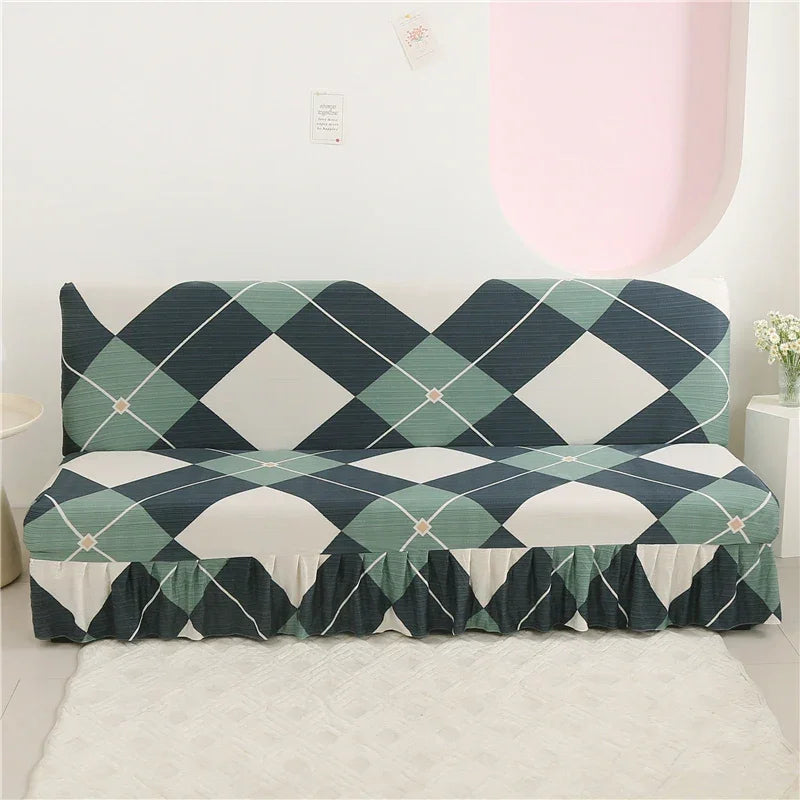 Print Armless Sofa Bed Cover Without Armrest Elastic Folding Furniture home Decoration Bench Cover