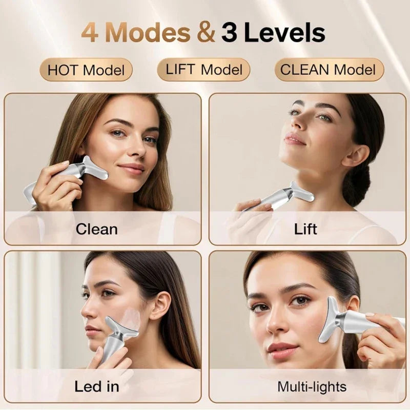 Neck EMS Photon Therapy Beauty Facial Lift Machine Facial Massager Firming Double Chin Anti Wrinkle Neck Lifting Beauty Device