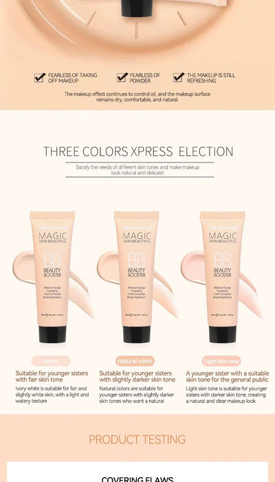BB Cream Natural Nude Finish — Hydrating, Oil-Control, Long-Lasting Foundation