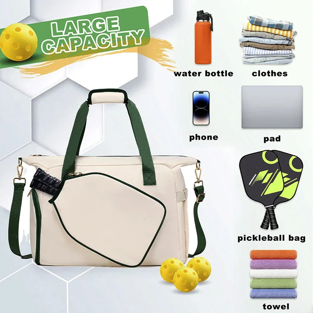 Large Pickleball Duffle Bag with Shoe Compartment