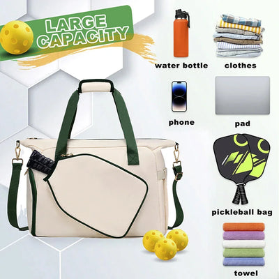 Large Pickleball Duffle Bag with Shoe Compartment