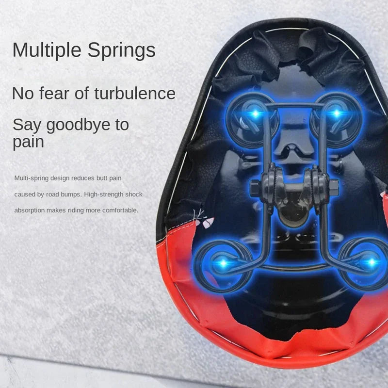 E-Bike Saddle Widen Four-Spring MTB Bike Saddles Soft Pad Electric Bikes Tricycle Scooter Seat Cycling Parts