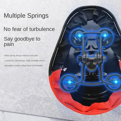 E-Bike Saddle Widen Four-Spring MTB Bike Saddles Soft Pad Electric Bikes Tricycle Scooter Seat Cycling Parts